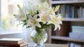 Elegant Cosmos Arrangement: Blooming Lilies For Purity And Serenity