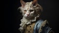 Baroque Sci-fi Cat Portrait In Costume