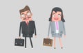 Elegant couple business. Business people. . 3d illustratiion