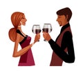 Elegant couple toasting