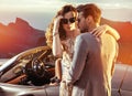 Elegant couple on a vacation trtip Royalty Free Stock Photo