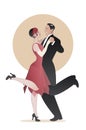 Elegant couple wearing 20`s style clothes dancing charleston. Ve