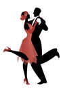 Elegant couple wearing 20`s style clothes dancing charleston.