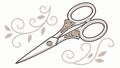 Elegant craft scissors with decorative floral elements design tool vector design Generative AI Royalty Free Stock Photo