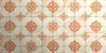 Elegant cream and terracotta tile pattern featuring ornate floral designs ideal for interior design projects. Generative AI Royalty Free Stock Photo