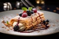 Elegant Crepe Cake with Summer Berries