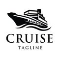 Elegant cruise ship logo design template