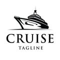 Elegant cruise ship logo design template