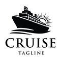 Elegant cruise ship logo design template