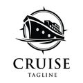 Elegant cruise ship logo design template