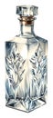 Modern Crystal Bottle with Abstract Geometric Leaf Patterns Royalty Free Stock Photo