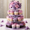 Elegant Cupcake Tower with Decadent and Indulgent Cupcake Creations