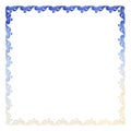 Elegant curl frame with floral ornament of gradient blue shades in baroque style. Ornate decorative element for design Royalty Free Stock Photo