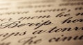 Elegant cursive script on aged paper, Royalty Free Stock Photo