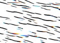 Elegant Curve Glitch Flow Fluid Liquid Rainbow Blurred Diagonal Move Stripes on White with Black