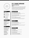 Elegant CV / resume template minimalist black and white