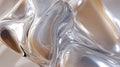 Elegant 3D abstract composition with metallic silver fluid shapes Royalty Free Stock Photo