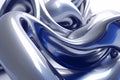 Smooth Wave Design: Silver and Royal Blue Twisted in 3D Render