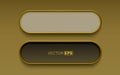 Elegant 3D golden frames, perfect for button or banner design. Modern sleek metallic elements. Royalty Free Stock Photo