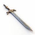 Elegant 3d Legend Sword With Gold Accents And Intricate Patterns Royalty Free Stock Photo