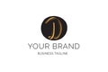 Elegant D Letter Initial Clean Feminine Business Logo