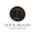 Elegant D Letter Initial Clean Feminine Business Logo