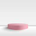 Elegant 3D mockup of a pink pastel podium on a white background. Eps 10 Royalty Free Stock Photo