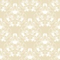 Elegant damask beige seamless vector background