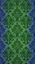 Elegant Damask Pattern in Blue and Green Royalty Free Stock Photo