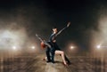 Elegant dancers, ballrom dance on the stage Royalty Free Stock Photo