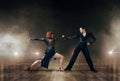 Elegant dancers, latin ballrom dance on stage Royalty Free Stock Photo