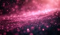 Elegant Dark Background: Pink Bokeh Lights on Dark Background with Large Space for Text,