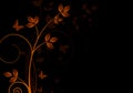 Elegant dark background with swirls and little flowers and space for your text Royalty Free Stock Photo