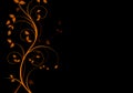 Elegant dark background with swirls and little flowers and space for your text Royalty Free Stock Photo