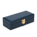 Elegant dark blue jewelry box with gold clasp Royalty Free Stock Photo