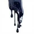 Elegant Dark Blue Paint Dripping on White Surface. Generative ai Royalty Free Stock Photo