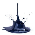 Elegant Dark Blue Paint Dripping on White Surface. Generative ai Royalty Free Stock Photo