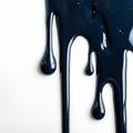 Elegant Dark Blue Paint Dripping on White Surface. Generative ai Royalty Free Stock Photo