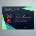 Elegant dark certificate design template in modern style