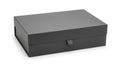 Elegant dark gray storage box with secure latch Royalty Free Stock Photo