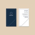 Elegant dark minimal design business card vector template. Abstract lines on background.