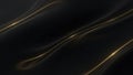 Elegant Dark Wavy Background with Golden Glowing Lines Abstract Flowing Pattern Texture Royalty Free Stock Photo