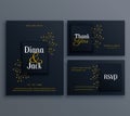 Elegant dark wedding card invitation template