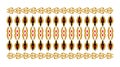 Elegant and decorative border of Hindu and Arabic inspiration of various colors, golden and red and white background Royalty Free Stock Photo