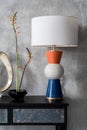 Elegant and decorative lamp on console table