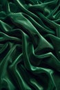 Elegant deep green satin fabric with a lustrous sheen Royalty Free Stock Photo