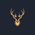 Elegant Deer Head Logo Design On Dark Background Royalty Free Stock Photo