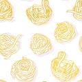 Delicious tempting hand drawn noodle pattern.