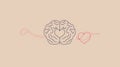 Interconnected Heart and Brain Illustration Royalty Free Stock Photo