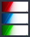 Elegant design modern banner set. Red, blue and green color abstract diagonal illustration vector Royalty Free Stock Photo